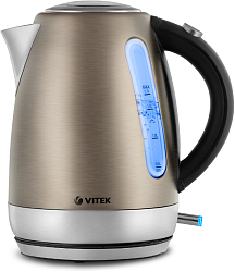 Чайник электрический Vitek VT-7025 1.7л. 2100Вт бронзовый корпус: металл/пластик