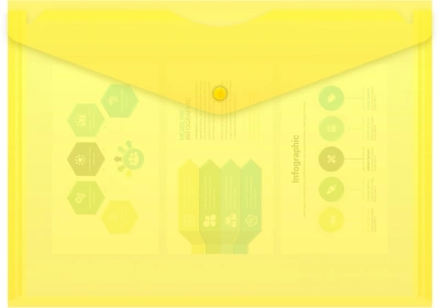 Конверт на кнопке Бюрократ -PK803AYEL A4 пластик 0.18мм желтый