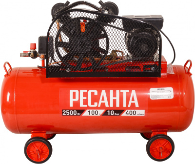 Компрессор поршневой Ресанта КП-100/400Р масляный 400л/мин 100л 2500Вт красный/черный
