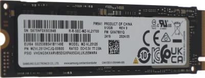 Накопитель SSD Samsung PCIe 4.0 x4 512GB MZVL2512HCJQ-00B00 PM9A1 M.2 2280 OEM