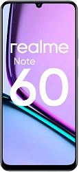 Смартфон Realme RMX3933 Note 60 128Gb 6Gb черный моноблок 3G 4G 2Sim 6.74" 720x1600 Android 14 32Mpix 802.11 a/b/g/n/ac GPS GSM900/1800 GSM1900 Protect A-GPS microSD max2048Gb