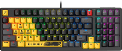 Клавиатура A4Tech Bloody S98 Sports Lime BLMS Plus механическая желтый/серый USB for gamer LED (S98 SPORTS LIME BLMS RED PLUS)