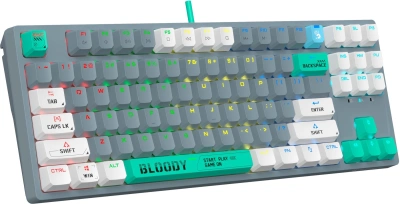 Клавиатура A4Tech Bloody S87 Energy механическая серый USB for gamer LED (S87 USB ENERGY ASH)