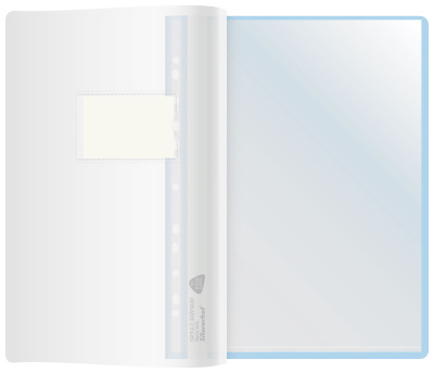 Папка-скоросшиватель Silwerhof A4 прозрач.верх.лист 10 вкладышей боков.перф. полипропилен голубой