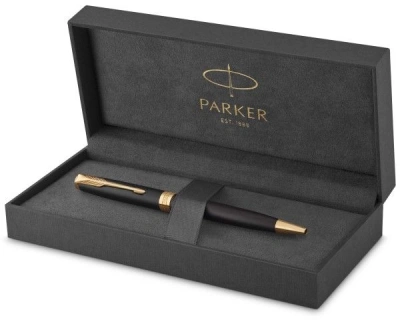 Ручка шариков. Parker Sonnet Core K528 (1931519) Matte Black GT M черн. черн. подар.кор.