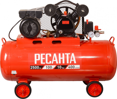 Компрессор поршневой Ресанта КП-100/400Р масляный 400л/мин 100л 2500Вт красный/черный
