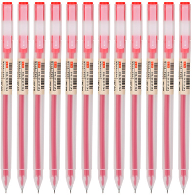 Ручка гелев. Deli A119-RD прозрачный красн. черн. линия 0.5мм