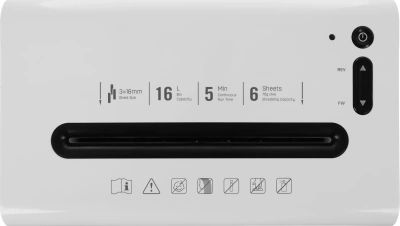 Шредер Deli Touch E9921-EU белый (секр.P-4) фрагменты 6лист. 16лтр. скрепки скобы пл.карты