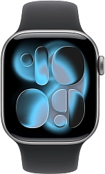 Смарт-часы Apple Watch Series 11 A3331 42мм OLED корп.серый космос Sport Band рем.черный разм.брасл.:M/L (MEQX4X/A)
