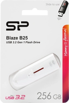 Флеш Диск Silicon Power 256Gb Blaze B25 SP256GBUF3B25V1W USB3.0 белый