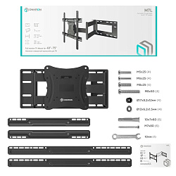 Кронштейн для телевизора Onkron M7L черный 40"-75" макс.68.2кг настенный поворот и наклон