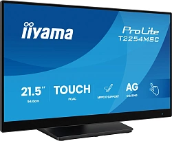 Монитор Iiyama 21.5" ProLite T2254MSC-B2AG черный IPS LED 16:9 HDMI M/M глянцевая HAS 300cd 178гр/178гр 1920x1080 100Hz DP FHD USB Touch 4.9кг