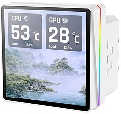 Система водяного охлаждения Thermaltake TH360 V3 Ultra Snow ARGB Soc-AM5/AM4/1200/1700/1851 белый 4-pin 37.8dB Al LCD 365W Ret (CL-W476-PL12SW-A)