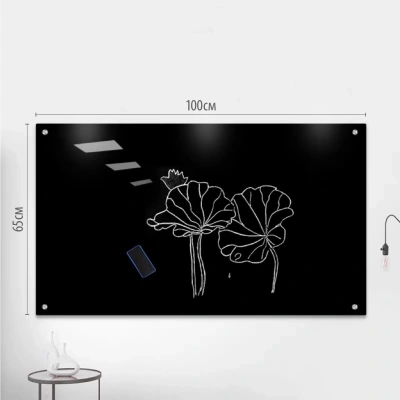 Доска стеклянная Cactus CS-GBD-65X100-BK-TM Сквозное крепление стекло черный 65x100см стекло крепления