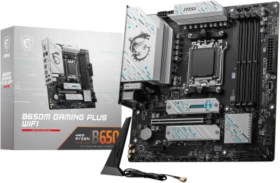 Материнская плата MSI B650M GAMING PLUS WIFI SocketAM5 AMD B650 4xDDR5 mATX AC`97 8ch(7.1) 2.5Gg RAID+VGA+HDMI+DP