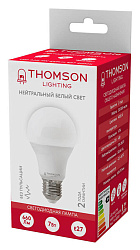 Лампа светодиодная Thomson B2002 7Вт цок.:E27 груша 220B св.свеч.бел.нейт. A (упак.:1шт) (TH-B2002)