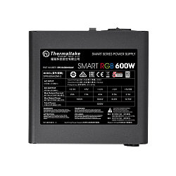 Блок питания Thermaltake ATX 600W Smart RGB 600 80+ white (20+4pin) APFC 120mm fan color LED 6xSATA RTL
