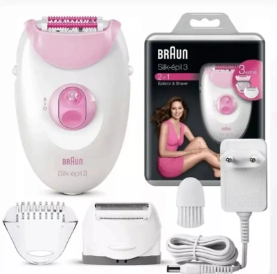 Эпилятор Braun SE3274 скор.:2 насад.:2 от электр.сети розовый/белый