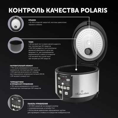 Мультиварка Polaris PMC 0593AD 5л 770Вт серебристый