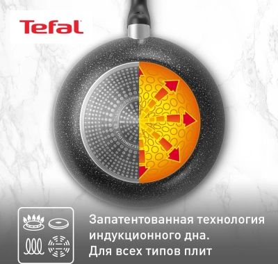Сковорода ВОК (WOK) Tefal Brut 04220628 круглая 28см ручка несъемная (без крышки) черный (9100049056)