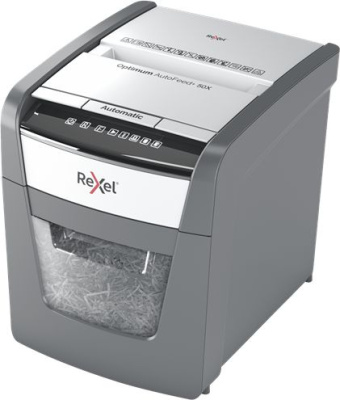 Шредер Rexel Optimum AutoFeed 50X черный с автоподачей (секр.P-4) фрагменты 50лист. 20лтр. скрепки скобы пл.карты