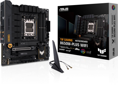 Материнская плата Asus TUF GAMING B650M-PLUS WIFI SocketAM5 AMD B650 4xDDR5 mATX AC`97 8ch(7.1) 2.5Gg RAID+HDMI+DP