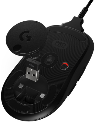 Мышь Logitech G Pro черный оптическая 25600dpi беспров. USB 7but (910-005274)