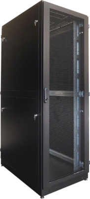 Шкаф серверный ЦМО (ШТК-М-42.8.10-88АА-9005) напольный 42U 800x1000мм пер.дв.перфор. 2 бок.пан. задн.дв.перфор. 1200кг черный 850мм 151кг 180град. 2048мм IP20