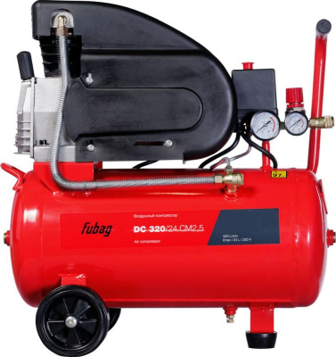 Компрессор поршневой Fubag DC 320/24 CM2.5 масляный 320л/мин 24л 1800Вт красный/черный