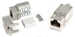Модуль Hyperline KJNE-8P8C-C5E-90-SH-F-WH информ. KeystoneRJ45 кат.5E FTP стальной (упак.:1шт)