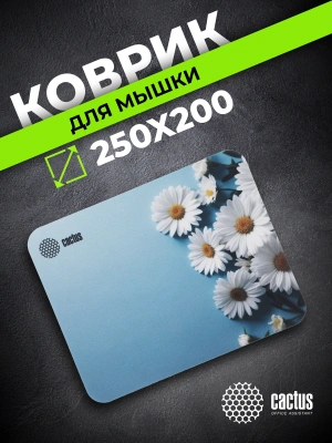 Коврик для мыши Cactus Daisies рисунок 250x200x3мм (CS-MP-D07S)