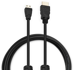 Кабель аудио-видео Buro HDMI 1.4 HDMI (m)/Mini HDMI (m) 1.8м. феррит.кольца позолоч.конт. черный (MINIHDMI-1.8M)
