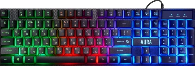 Клавиатура + мышь Defender Aura MKP-117 клав:черный мышь:черный USB slim LED (52117)