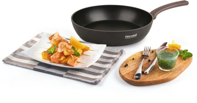 Сковорода Rondell Fest RDA-1340 круглая 28см покрытие: Xylan Plus ручка несъемная (без крышки) черный