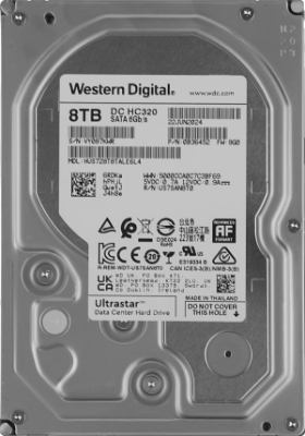 Жесткий диск WD SATA-III 8TB 0B36452 HUS728T8TALE6L4 Server Ultrastar DC HC320 512E (7200rpm) 256Mb 3.5"