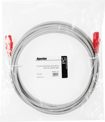 Патч-корд Hyperline PC-LPM-UTP-RJ45-RJ45-C5E-3M-LSZH-GY PC-LPM-UTP-RJ45-RJ45-C5E-3M UTP RJ-45 вил.-вилка RJ-45 кат.5E 3м серый LSZH (уп.:1шт) 24AWG
