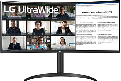 Монитор LG 34" UltraWide 34WR55QK-B черный VA LED 21:9 HDMI матовая HAS 300cd 178гр/178гр 3440x1440 100Hz DP Ultra WQHD USB 6.9кг