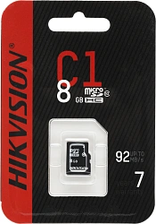 Флеш карта microSDHC 8GB Hikvision HS-TF-C1(STD)/8G/ZAZ01X00/OD C1 w/o adapter