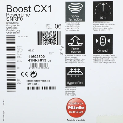 Пылесос Miele Boost CX1 PowerLine 890Вт графит/черный