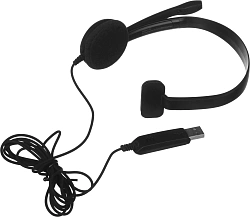 Наушники с микрофоном Sennheiser PC 7 черный 2м накладные USB оголовье (504196)
