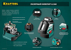 Нивелир лазерн. Kraftool 34645-4 цв.луч. красный 2луч.