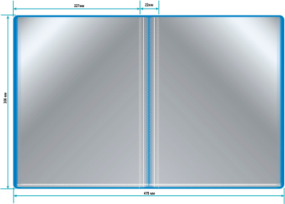 Папка с 30 прозр.вклад. Бюрократ -BPV30BLUE A4 пластик 0.65мм торц.карм с бум. встав синий