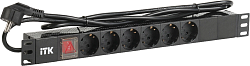Блок распределения питания ITK PH12-6D1-P гор.размещ. 6xSchuko базовые 16A Schuko 2м