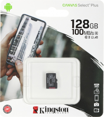 Флеш карта microSDXC 128GB Kingston SDCS2/128GBSP Canvas Select Plus w/o adapter