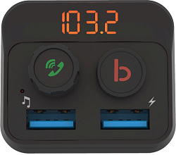 Автомобильный FM-модулятор Ritmix FMT-B100 черный MicroSD BT USB (80000554)