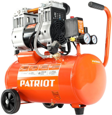 Компрессор поршневой Patriot WO 24-220 безмасляный 200л/мин 24л 1250Вт оранжевый