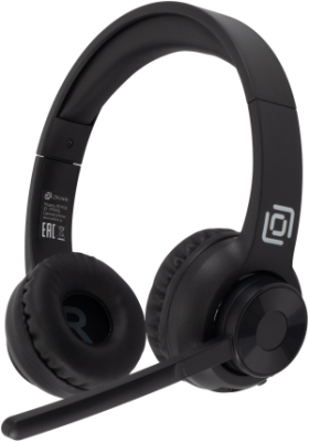 Наушники с микрофоном Оклик HS-M310 черный 1.5м накладные BT оголовье (1978706)