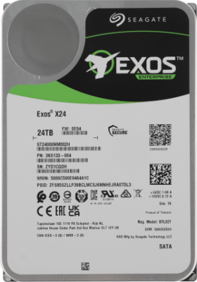 Жесткий диск Seagate SATA-III 24TB ST24000NM002H Exos X24 4KN (7200rpm) 512Mb 3.5"