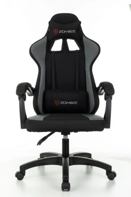 Кресло игровое Zombie Rudger черный/серый с подголов. крестов. пластик