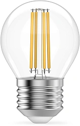 Лампа филам. Gauss Filament 12Вт цок.:E27 шар 220B св.свеч.бел.теп. (упак.:10шт) (52212)